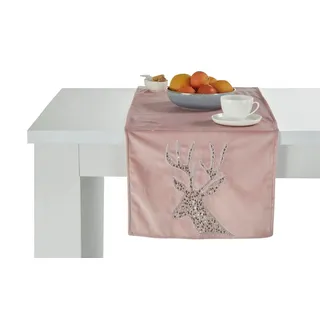 Tischläufer  Hirsch ¦ rosa/pink ¦ Synthetik ¦ Maße (cm): B: 40