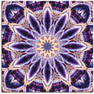 Wandbild ARTLAND "Mandala Stern lila" Bilder Gr. B/H: 70 cm x 70 cm, Leinwandbild Muster quadratisch, 1 St., lila Kunstdrucke als Leinwandbild, Wandaufkleber in verschied. Größen