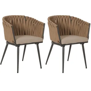 Mendler HWC-N38 Gartenstuhl 61 x 57 x 82 cm grau 2 St.