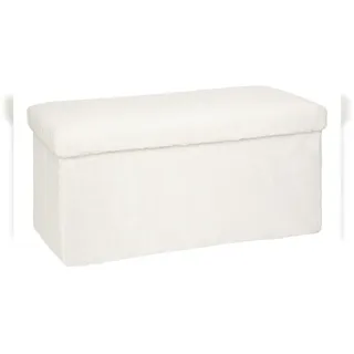 Atmosphera Pouf Ezzio Holz 78 x 38 x 38 cm Weiß
