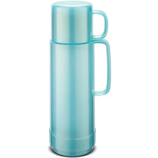 ROTPUNKT Isolierflasche 0,75 L mit integriertem Becher - Hochwertige Isolierkanne Made in Germany I Bis zu 24 h heiß & 36 h kalt (Andreas 80, Shiny Aquamarin)