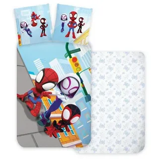 Spiderman Kinderbettwäsche Spiderman Squad Kinder Bettwäsche 100x135cm blau