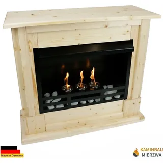 Ethanol und Gelkamin Kamin Modell Rafael Premium Natur - Schwarz