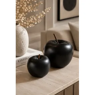 MF Dekoobjekt Deko Äpfel Noir aus Steingut 2er Set Schwarz (1 St)