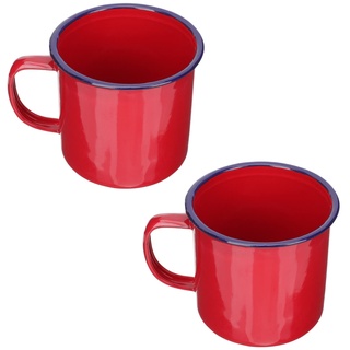 Wasser Tasse Emaille Kaffeetasse Camping Cup: Metal Tee Tasse Bier Tassen Wassertrink Tasse 500 Ml 2 Pcs für ?enwanderweg Picknick Camping Tasse