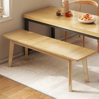 HARELA Esszimmer Sitzbank, Küchenbank im Landhaus, Wohnzimmerbank, Bank ohne Lehne, Multifunktional Schuhbank, Holzbank für Esszimmer, Schlafzimmer oder Küche(Wood,140cm/55.1in)