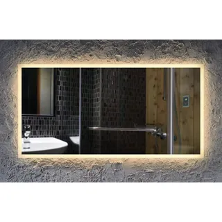 Badspiegel Beleuchtet nach Maß LED Forte Allround Outline Wandspiegel Lichtspiegel - 120 x 80 cm - Warm-Weiß