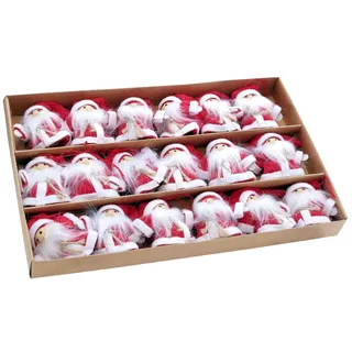 Spetebo Anhänger Set Christbaumschmuck Set "Weihnachtsmann" - 24 Stück (Set, 24-tlg., 24 teilig), Kleine Wichtel für den Tannenbaum bunt|rot