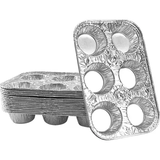 RTUDOPUYT 15 Stück Einweg-Muffinformen, 6 Cupcake-Aluminium-Pfannen, Lieblings-Cupcake-Dose, Größe zum Backen von Cupcakes, Muffins und Mini-Kuchen – Standardgröße