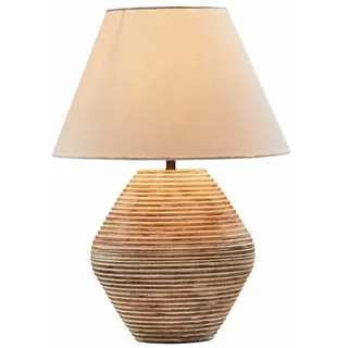 Mirabeau Tischleuchte Tischlampe Landelin weiß/braun braun|weiß