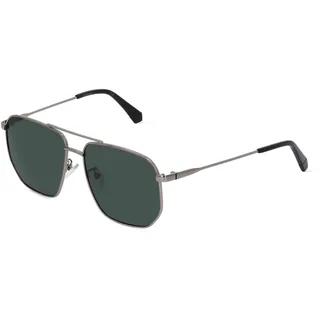 Polaroid PLD 4141/G/S/X Herren-Sonnenbrille Vollrand Pilot Metall-Gestell, grau