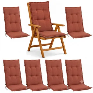 BURI Hochlehnerauflage Hochlehner Auflagen Sitzkissen Polster für Sessel Gartenstuhl Kissen, (6 St)