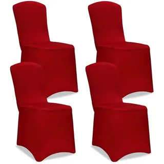 DETEX Stuhlhusse Stretch Rot/Weiß 4er Set