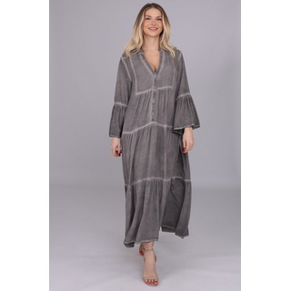YC Fashion & Style Sommerkleid Vintage Bodenlanges Kleid Alloverdruck, Boho, Hippie, gemustert grau M