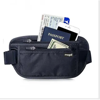 RFID Blocker geschützte Bauchtasche flache Gürteltasche Brieftasche Reise Etui