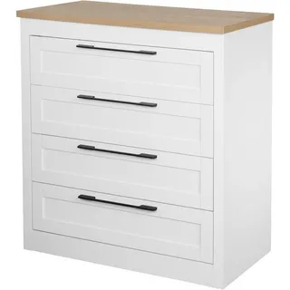 OTTO home Schubkastenkommode Büsum Schlafzimmer Schrank Wäscheschrank, Sideboard mit 4 Schubladen im Landhaus Design Bestseller weiß