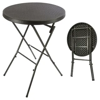 VCM Gartentisch Ø 80 x 110 cm Schwarz