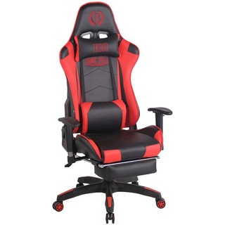 CLP Gaming Chair Turbo mit Fußablage, Höhenverstellbar und drehbar rot|schwarz