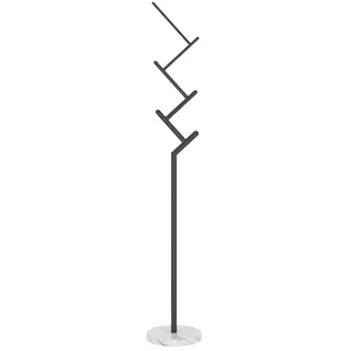 GIZNXBA Standgarderobe Metall, Garderobenständer Modern Mit 5 Haken, Kleiner Kleiderständer Iron Hall Tree Garderobe Für Schlafzimmer, Büro, Mit Marmorsockel (Color : /Black, Size : B)