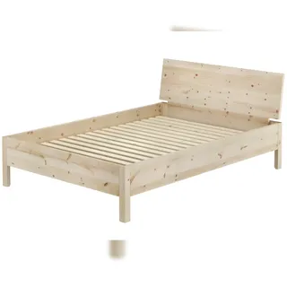 Erst-Holz Metallfreies Doppelbett Holzbett Zirbe massiv 140x200 mit wählbarem Zubehör V-60.95-14 Rollrost inkl.