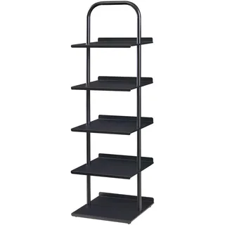 [en.casa] Poytya 34 x 119 x 32 cm 5 Ebenen Schwarz / Schwarz