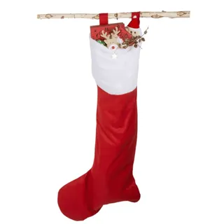 XXL Nikolausstrumpf rot Jumbo Weihnachtsstrumpf Socke für Geschenke Weihnachten