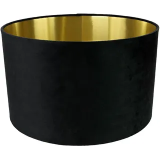 Licht-Erlebnisse Girona Lampenschirm Schwarz Gold rund