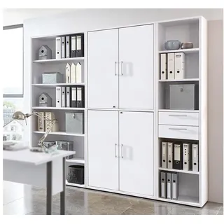 Regalwand Calvia Schrankwand Aktenschrank in weiß Arbeitszimmer Büro