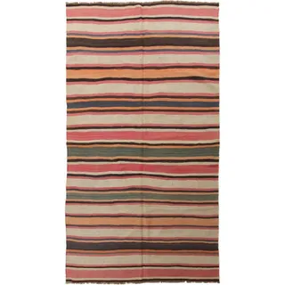 Nain Trading Orientteppich Kelim Fars Antik 170x310 Handgewebter Orientteppich / Perserteppich, rechteckig, Höhe: 5 mm braun|rot