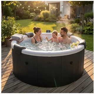 mSpa Whirlpool Frame Denver F-DE066W, 6 Personen, App-Steuerung, UVC+ Reinigung, Stecksystem mit Einlageplane, (Whirlpool Outdoor 6 Personen, Luxus Garten Pool, Whirlpool aufblasbar, Whirlpool mit Schnellheizsystem, Whirlpool Outdoor winterfest), Whirlpool für 6 Personen, Whirlpool winterfest, Whirlpool mit App schwarz