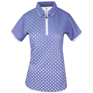 Island Green Damen Golf Damen Poloshirt Sublimated Zip Neck Breathable Moisture Wicking Flexible Polo Shirt 44 Lavendel/Weiß