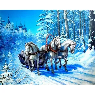 Realb2b Malen nach Zahlen XL 5d Diamond Painting Weiße Pferde Malen nach Zahlen 50x65cm (Komplettset für 5D Diamond Painting inklusive Leinwand, Diamanten und Werkzeugen, Diamond Painting Set mit Zubehör für DIY-Kreativität und Entspannung), 50x65cm 5D Diamond Painting mit präziser Klebeschicht & Zubehör