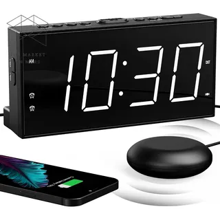 Mesqool Digitaler Wecker, Lauter Vibrationswecker Mit Bettschüttler ✅ 👈