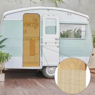 Bestlivings Fadengardine 56x185cm, Fadenvorhang für Wohnwagen in Gold