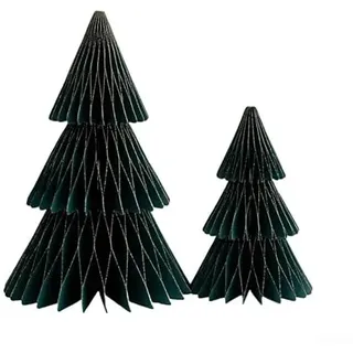 Oniissy Wabenpapier Weihnachtsbaum Weihnachtsbaum Tischschmuck – Papier Weihnachtsdekoration – Schrankregal Ornament – für Zuhause Neujahr Party Dekor (grün)