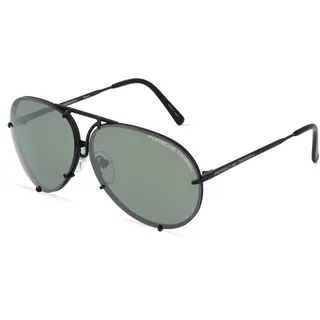 Porsche Design 8478 - mit Wechselgläsern Unisex-Sonnenbrille Vollrand Pilot Metall-Gestell, schwarz