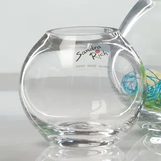 Glasvase Kugel Vase Glas Blumenvase Tischvase rund ca. 7 cm