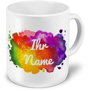 printplanet XXL Riesen-Tasse mit Namen personalisiert - Motiv Color Paint - individuell gestalten - Namenstasse, Kaffeebecher, Becher, Mug