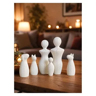 Dekofigur Hund - Minimalistisches Skandi-Linien-Design - Biologisch abbaubarer Kunststoff - Schwarz - 13 cm