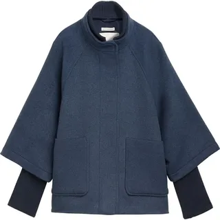 Tom Tailor Damen Cape Jacke,35897 - Nighttime Blue Melange, XL
