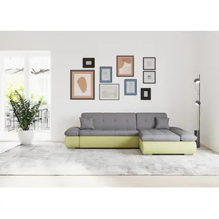 DOMO collection Ecksofa DOMO COLLECTION "MORIC 300x172 cm, XXL-Sofa mit viel Platz, L-Form, auch in Cord", gelb (schlamm), B:300cm H:80cm T:172cm, Kunstleder SOFTLUX / Struktur (90% Polyester/ 10% Polyacryl);Microfaser PRIMABELLE (100% Polyester)/ Struktur (90% 