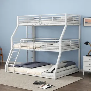 Etagenbett, Metallbettgestell, Eisenbett, Dreifach-etagenbett, Für Kinder, Jugendliche Und Erwachsene, Ohne Matratze