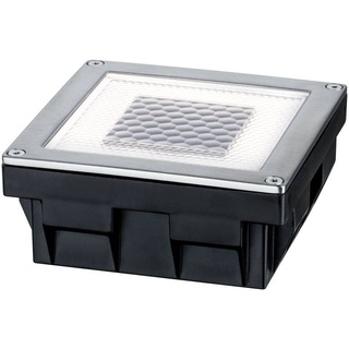 Paulmann 937.74 Special Line Solar Cube/Box LED IP67 Warmweiß 0,24W 93774 Solarleuchte Outdoor Bodenleuchte Außenleuchte Pflasterstein, 10 x 10 cm, Edelstahl, Klar
