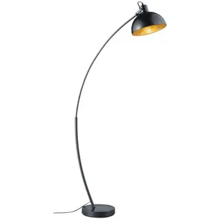 Reality Leuchten Bogenlampe, Leuchtmittel nicht inklusive, Stehlampe Bogenleuchte schwarz Leselampe Standleuchte gold Wohnzimmer schwarz