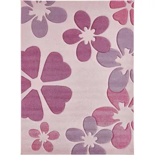 -LUXOR- living Spielteppich Flair Carving - Kinderteppich Mädchen mit Blumen Design - ideal als Spielteppich - Teppich Kinderzimmer Mädchen - pflegeleicht und strapazierfähig 120 x 170 cm