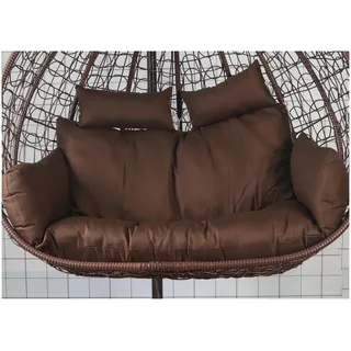 ZTGL HäNgesessel Kissen XXL, Twin Sitzkissen HäNgesessel 2 Personen, Ultra Dick Auflagen & Polster FüR Schwingsessel, Outdoor Indoor HäNgesessel Polsterauflage Wasserdicht,Braun