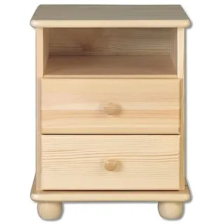 JVmoebel Nachttisch Massiver Holz-Nachttisch im Landhaus-Stil mit naturbelassener Optik (1-St), Made in Europa beige