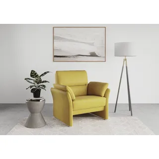 DOMO collection Sessel Pina elegant und zeitloser Clubsessel, bequemer Cocktailsessel, Hoher Sitzkomfort, Microfaser hochflorig, senf goldfarben
