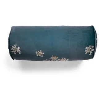 Essenza Dekokissen Lauren, aus weichem Samt mit Blumenprint blau