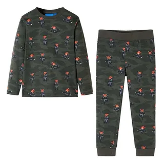 vidaXL Kinderpyjama mit Langen Ärmeln Khaki 104